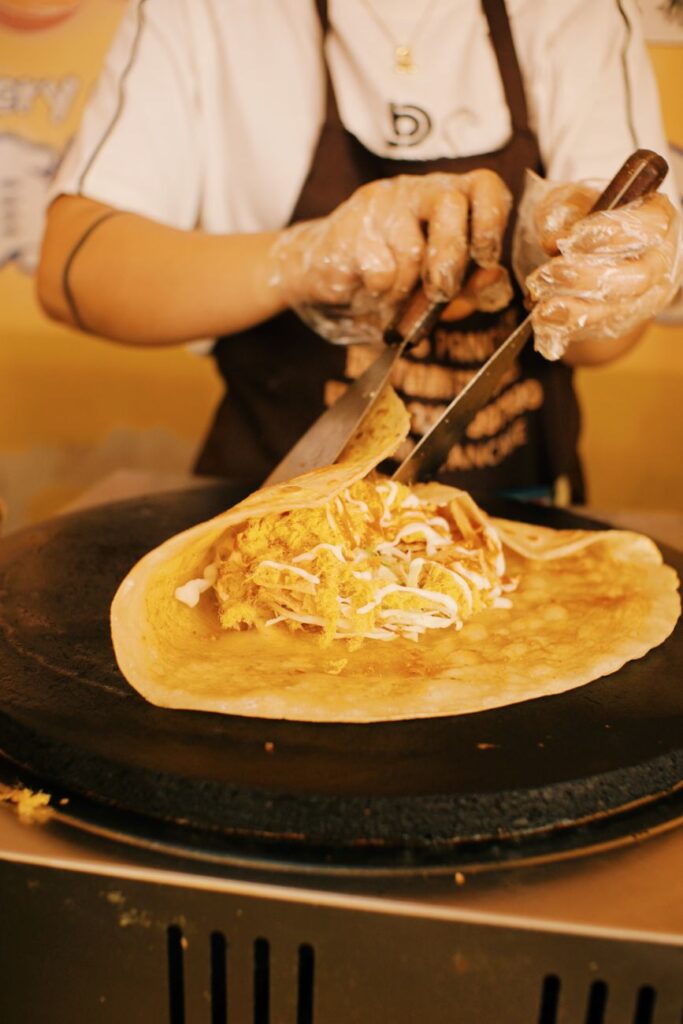 banh crepe sau rieng illustration for Bánh crepe sầu riêng: Công thức làm món ăn vặt hot trend